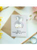 Mr. & Mrs. Panda Babykarte Pinguin Beste Lieblingsfreundin der W... in Grau Pastell