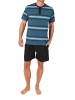 NORMANN Kurzarm Schlafanzug Pyjama Shorty Streifen in blau