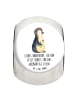 Mr. & Mrs. Panda Glasdose Pinguin Blumen mit Spruch in Weiß