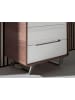 Angel Cerdá Chiffonier 7111 in Walnuss / Weiß / Stahl – (B)60 x (H)108 x (T)39 cm
