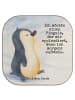 Mr. & Mrs. Panda Untersetzer Glas Pinguin mHerzieren Design mit... in Weiß