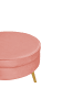 SalesFever Polsterhocker rund mit goldfarbenem Chromgestell und Samtbezug in Rose