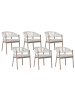 Beliani 6er-Set Esszimmerstuhl FLAVIA in Braun/Beige