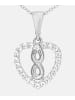 Diamant L'éternel Halskette mit Anhänger aus 375 Weißgold mit Zirkonia Herz-Design