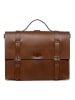 SID & VAIN Leder-Aktentasche Leder Businesstasche Unisex BOSTONDUO in braun