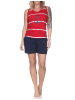 NORMANN Ärmelloser Spaghetti Pyjama Schlafanzug Shorty Maritimer Look in rot