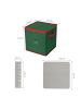 relaxdays Weihnachtskugel-Aufbewahrungsbox in Grün/ Rot - (B)33 x (H)33 x (T)33 cm