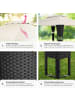 tectake Rattan Gartenpavillon Mona inklusive Heringen, schwarz/creme