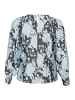 KAFFE curve Langarm-Bluse KCluma in Grey/Blue Graphic Cloud