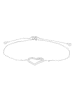 Adeliás Damen Armband – Herz aus 925 Silber mit Zirkonia 23 cm in silber