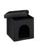 relaxdays Hundebox Sitzhocker in Schwarz - (B)38 x (H)38 x (T)38 cm