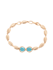 faina Women Crystal-Studded Bracelet in Rose Gold Turquoise