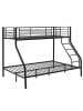 neu.haus Metall Etagenbett Sortland in Schwarz (L)210cm (H)168cm (B)148cm