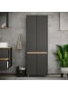 VCM  Badmöbel Hochschrank 165x57x33 Drehtüren Cosila in Anthrazit / Honig-Eiche