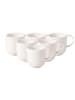 Villeroy & Boch 6er Set Becher mit Henkel NewMoon 390 ml weiß in weiß