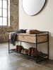 KADIMA DESIGN Sitzbank mit Stauraum 90x52x38 cm Massivholz / Metall Flurbank in Mango
