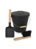relaxdays 3-tlg. Ascheeimer Set in Schwarz - 20 Liter