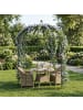COSTWAY Rosenbogen Gartenpavillon Metall 203x203x296 cm in Schwarz