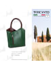 Toscanto Leder Schultertasche, Rucksack Toscanto Tasche grün, braun ca. 28cm