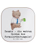 Mr. & Mrs. Panda Holz Untersetzer Beamtin Heldin mit Spruch in Weiß