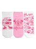 Disney 3er Pack Disney Minnie Mouse Socken Sneaker Strümpfe in weiss/rosa