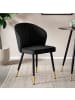 FineBuy Esszimmerstuhl in Schwarz / Samt / 53x55x83