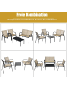 COSTWAY Gartenmöbel 4 tlg. Set in Braun