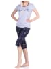 NORMANN kurzarm Capri Schlafanzug Pyjama Schmetterling - 72661 in Grau