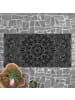 WALLART Vinyl-Teppich - Mandala Stern Muster silber schwarz in Silber