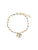 Luxenter Armband aus 925er Sterlingsilber und mehrfarbigem Zirkonia mit 18kGoldveredelung