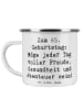 Mr. & Mrs. Panda Camping Emaille Tasse Spruch 65. Geburtstag mit... in Weiß