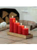 Deluxe Homeart 4er Set LED Kerzen MIA Echtwachs Deluxe 4 Größen mit Batterien Fernb in rot
