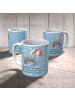 Mr. & Mrs. Panda Becher Seeigel mit Spruch in Blau Pastell