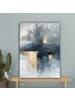 MuchoWow Leinwand bilder Abstrakte Kunst gold grau (BxH)