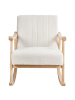 Beliani Schaukelsessel LEKNES in Weiß/Braun - (W) 63 x (H) 78 x (L) 96 cm