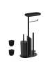 relaxdays WC Garnitur in Schwarz - (B)26 x (H)65 x (T)17 cm