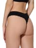 Yenita® String-Tanga mit Spitze Ribbed Collection in schwarz