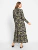 Heine Druck-Kleid in khaki-schwarz-bedruckt