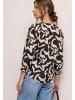 Street One Bluse mit Split Neck aus Leinenmix in Braun