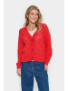 SAINT TROPEZ Strickjacke JunaSZ Lockere Passform in Flame Scarlet