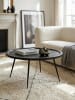 KADIMA DESIGN Couchtisch 75x75x38 cm Mango Massivholz Metall Sofatisch Rund