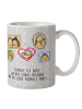 Mr. & Mrs. Panda Kaffeebecher Igel Familie mit Spruch in Grau Pastell