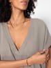 SASSYCLASSY Musselin Kleid mit V-Ausschnitt in Taupe