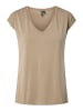 Pieces T-Shirt mit V-Ausschnitt in Silver Mink1
