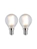 paulmann LED Fil 2er Tropfen 470lm E14 2700K matt 4,5W 230W F