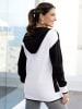 Sieh an! Long-Strickjacke in schwarz-weiß