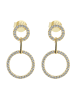 Adeliás Damen Ohrstecker aus 925 Silber mit Zirkonia in gold