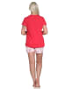 NORMANN Shorty Pyjama Schlafanzug Katzen    - 73914 in pink