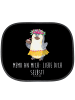 Mr. & Mrs. Panda Sonnenschutznetz Pinguin Kokosnuss mit Spruch in Schwarz
