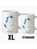 Mr. & Mrs. Panda Tasse Einhorn Mann ohne Spruch in Weiß